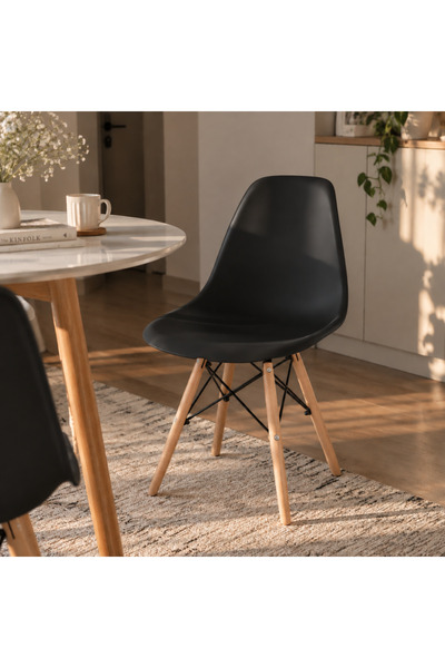 PixelsFurniture كرسي بلاستيك بقواعد خشبية من بكسل الأثاث - اثاث عصري لغرفة ال...