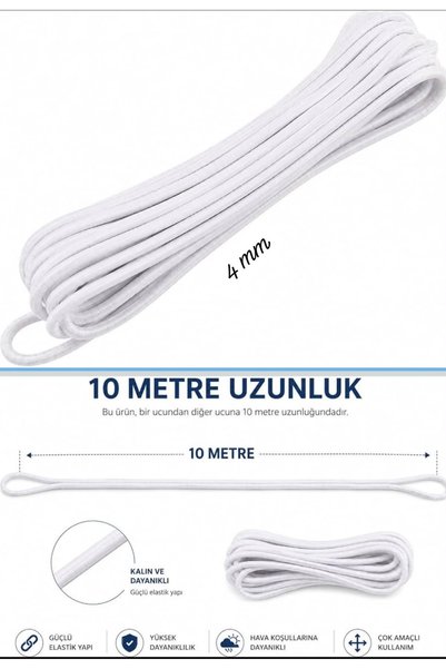 4 MM Yuvarlak Lastik- Lastik Kordon- Paça Lastiği-Don Lastiği