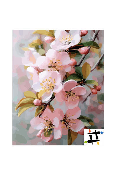 Painting-numbers Set pictura pe numere Floare de Cires 6496, panza pe rama le...