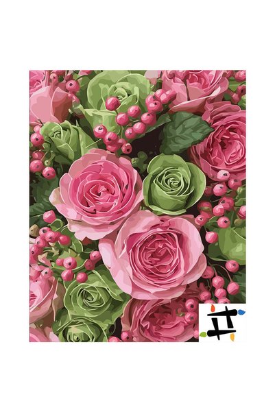 Painting-numbers Set pictura pe numere Buchet de Primavara 6543, panza pe ram...