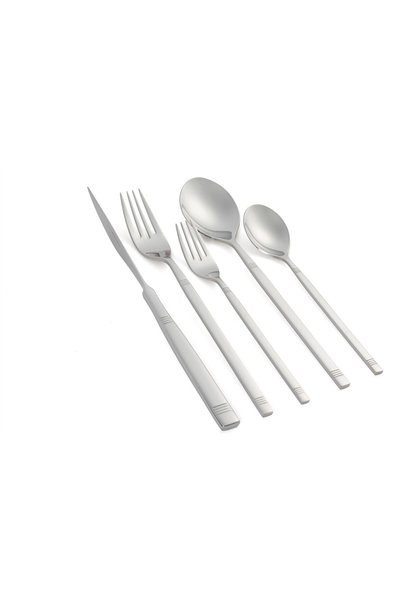 Mikasa Moor Line 30-Piece 6-Person Fork, Spoon, and Knife Set