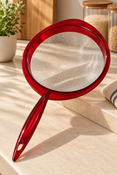 KLARHAUS Kelly Red Fine-Mesh Steel Strainer – 20 cm