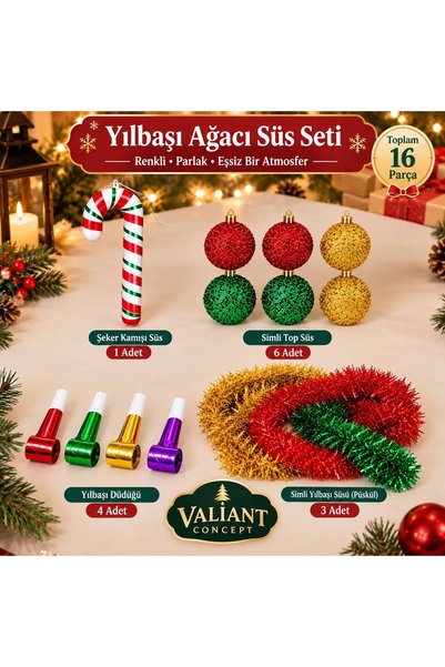 CONCEPT 16 PARÇA YILBAŞI AĞACI SÜSLEME SETİ