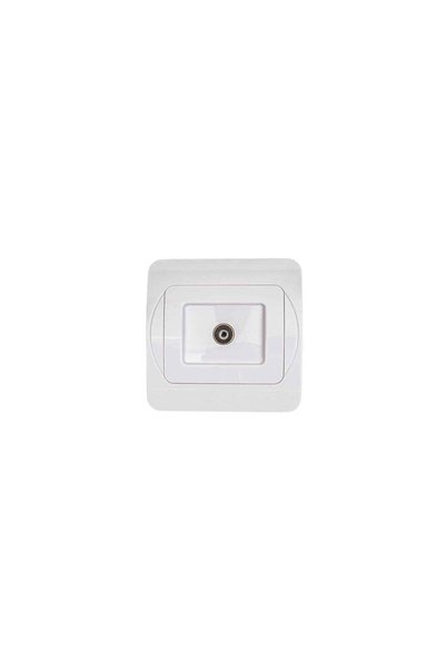 FOXMAG24 TV Socket, White, 8x8x2 cm, 100 g, 16 A, IP 20, 230 V, Wall Mount