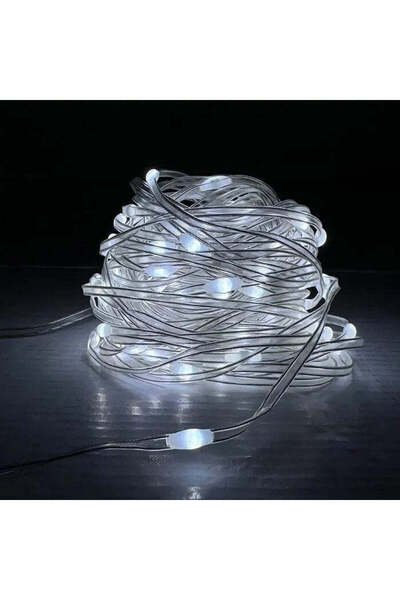 FOXMAG24 Ghirlandă luminoasă LED 10m, Alb rece 7000K, IP65, 5V DC, Telecomandă