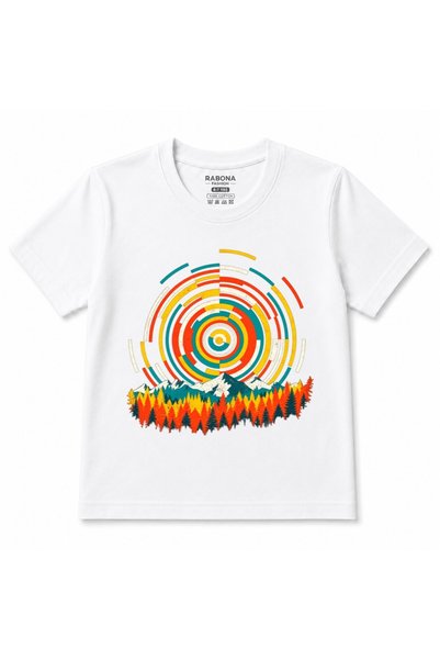 Rabona Fashion Frecvența Naturii Retro – Tricou pentru copii cu cercuri geome...