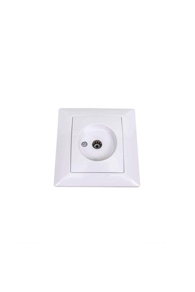 FOXMAG24 Single TV socket, white, 80x80x35 mm