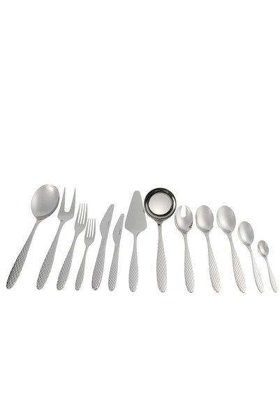 Mikasa Moor Diamond 90-Piece 12-Person Fork, Spoon, and Knife Set