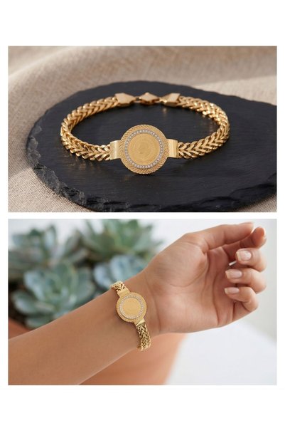 HOŞGÖR ACCESSORIES سوار من الفولاذ بتصميم "تشيرك"