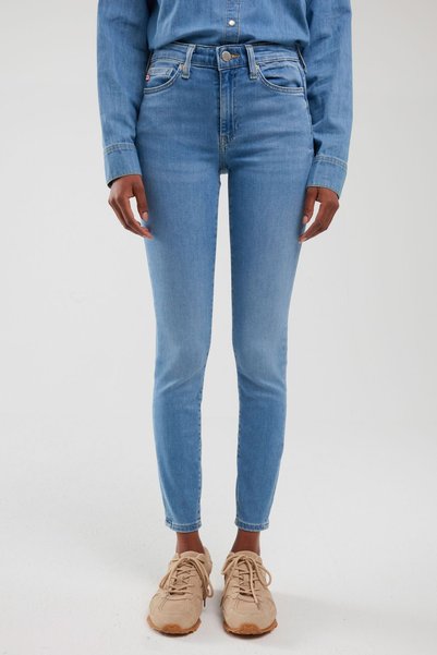 Big Star Blugi damă push-up cu talie înaltă bleu Melinda High Waist 103 W26 L28