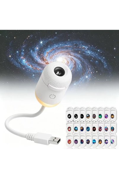 DEEBCO Lumină de noapte cu proiecție galactică: Proiector de stele USB cu lum...