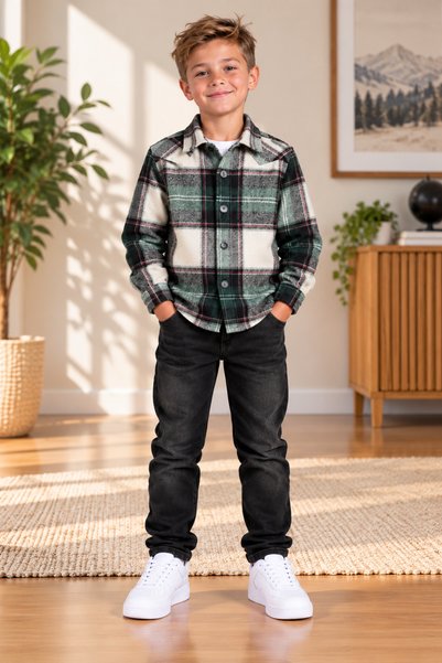 Lovexi Winter Holiday flannel shirt for Ages 5–12