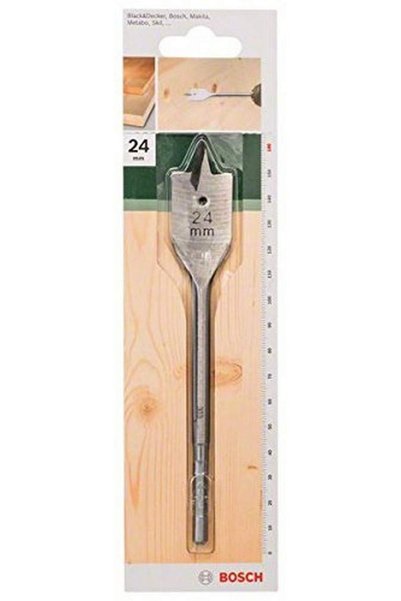 Boschen مثقاب خشب مسطح من بوش، طول إجمالي 165 مم (2609255258)، مصنوع من الفولاذ مع نقطة تمركز وH