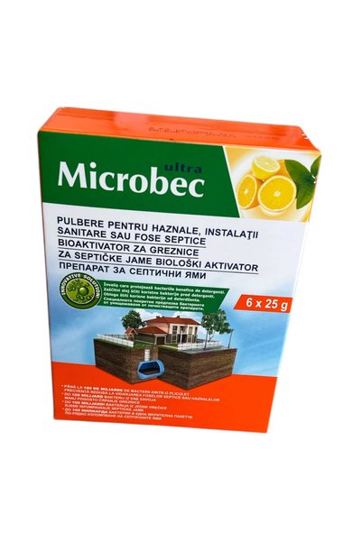 Microbec Ultra Tratament pentru fose septice și haznale cu aromă de lămâie, 6...