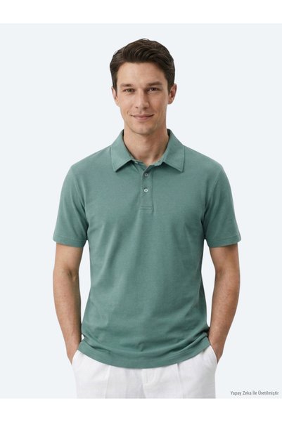 Kip Dark Khaki Plain Cotton Blend T-Shirt