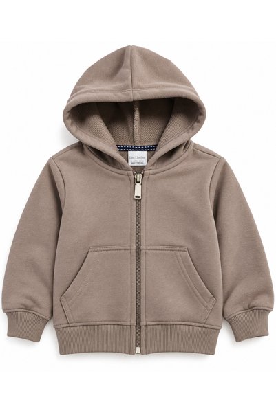 Kyex Hanorac cu glugă și fermoar, unisex, pentru copii, culoare latte, vizon ...