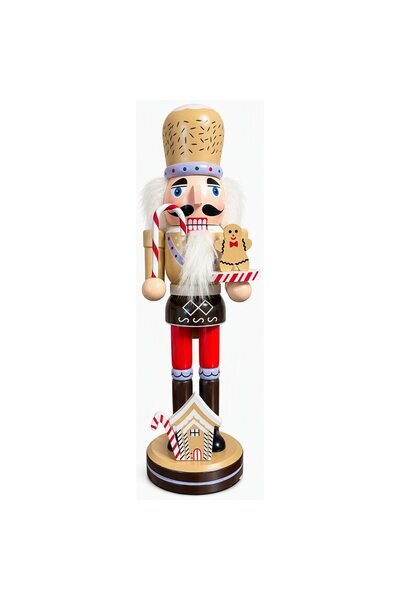 duoguo Figurină decorativă de Crăciun din lemn, Spărgător de nuci, Doamna de ...