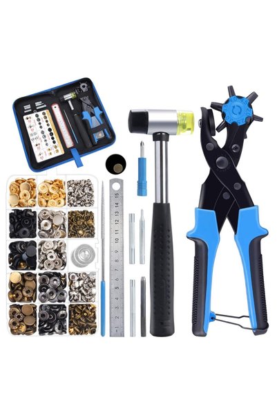 Generic Hole Punch Plier Set, Revolving Punch Hole Plier Tool with 240 Pcs Le...