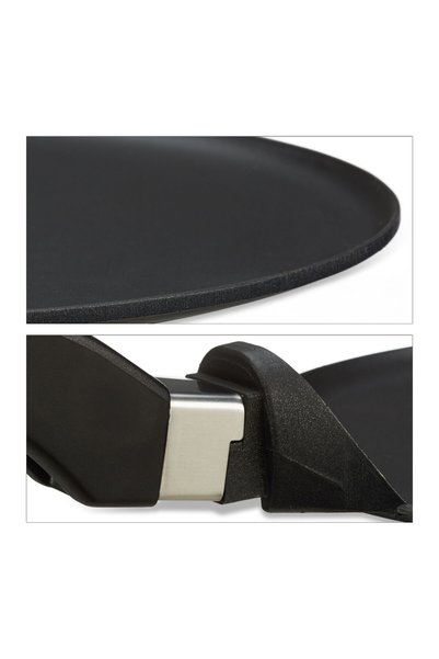 Relaxdays Tigaie pentru clătite, neagră, din aluminiu, 8,5 x 25,5 x 45,5 cm