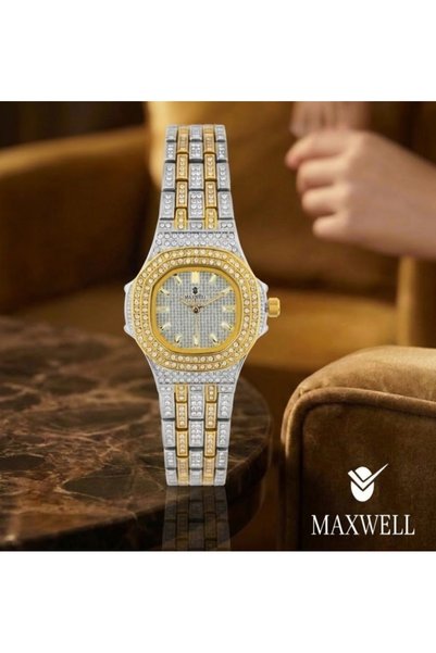 Maxwell ساعه كرستال نسائي من ماركة مكسويل الاصلية بالوان متعدده