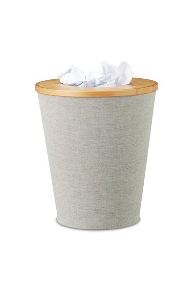 Relaxdays Coș de gunoi, 10,5 l, 35 cm, Bambus, Fără capac