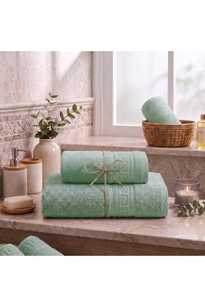 Ralex Set 2 prosoape baie 70x140 cm și 50x90 cm Bumbac 100%, Greek Border 500...