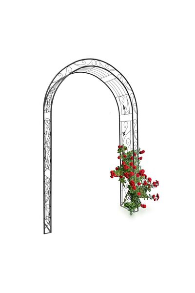 Relaxdays Arcadă de grădină metalică pentru flori cățărătoare, Negru, 226 x 1...