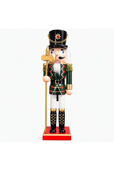 duoguo Spărgător de nuci decorativ de Crăciun, Soldat regal cu suliță, 38 cm,...