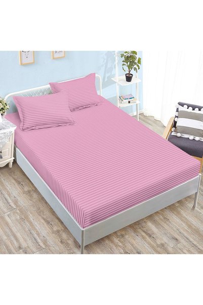 Ralex Set husă pat damasc policoton + 2 fețe perne pentru saltea de 160x200 s...
