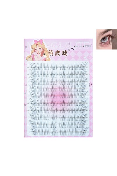 Choice style 1 C Curl 8-12mm Eyelash Clusters Natural Wispy Soft Transparent ...