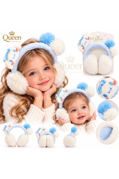 QUEEN AKSESUAR Cinnamoroll plišane grejače za uši u beloj i plavoj boji, sklo...