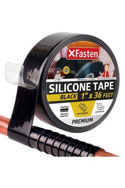XFasten Self Fusing Silicone Tape Waterproof – 1" x 36 Feet Black, Self Amalg...