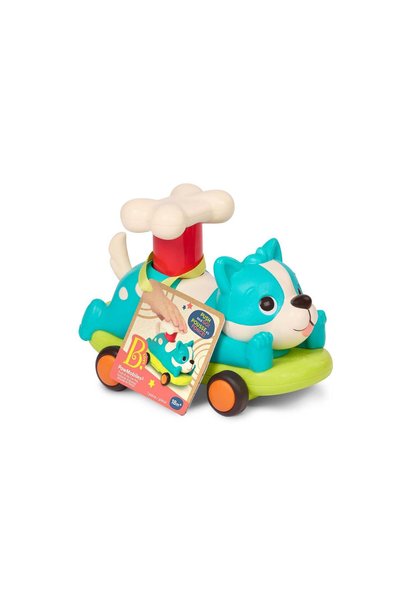 BToys Mașinuță turcoază pentru câini cu sistem push&go, fără baterii, peste 1...