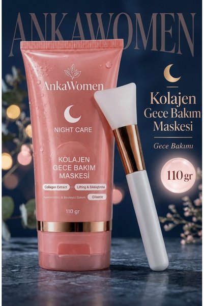 AnkaWomen Collagen Night Soyulabilen Kolajen Gece Maskesi, Soyulabilir Kolejen Yüz Maskesi 110g