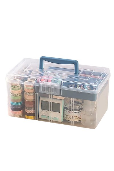 TERRIFI Multi-Purpose Storage Box Organizer with a Removable Tray & A Partiti...