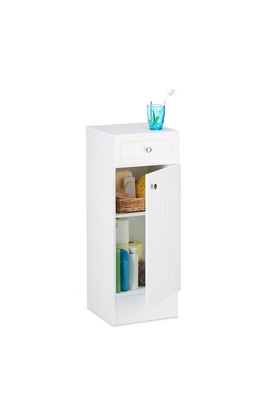 Relaxdays Dulap de baie, 2 rafturi, sertar, închidere magnetică, MDF, 80 x 30...