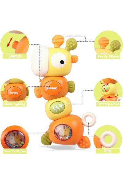 GENERAL Baby Toddler Toys, 4-in-1 Baby Teething Sensory Toys, Montessori Infa...