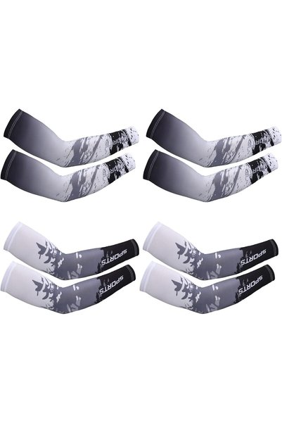 YHRY 4 Pairs UV Sun Protection Arm Sleeves, Compression Cooling Sports Sleeve...