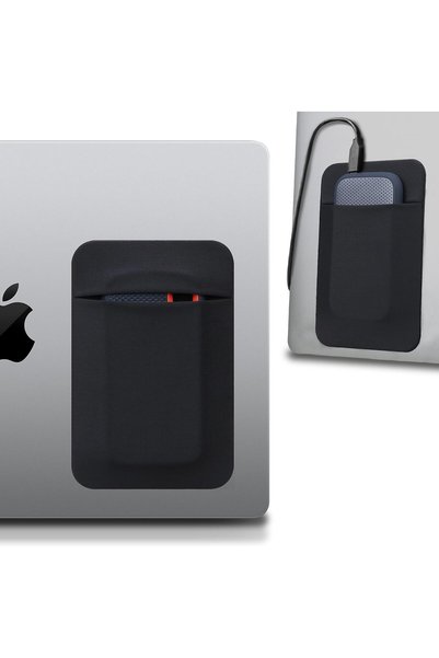 Lacdo Portable Hard Drive Sleeve SSD Holder for Laptop, Stick on Pouch