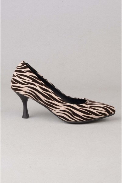 SEÇ KUNDURA SEÇ 0118 PANTofi cu toc stiletto din piele naturală (7 cm) ZEBRA