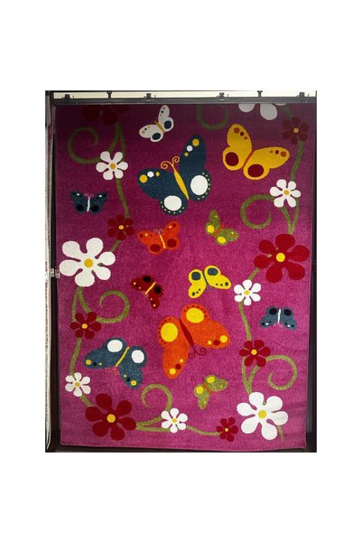 Casasro Covor, Ideal pentru Camere Copii, Tema Fluturi, 100x200cm
