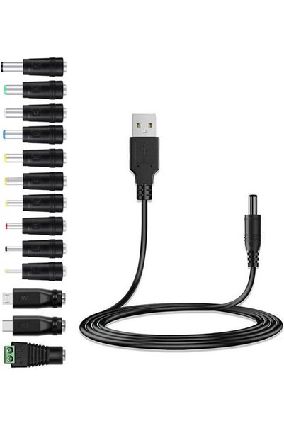 Bukela كابل طاقة من نوع USB-C إلى DC 5.5x2.1 مم، سلك شحن PD بقوة 12 فولت و3 أ...