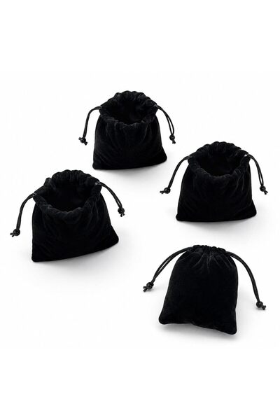 Sweet seven Drawstring Storage Bags, Flocking Fabric Organizer Pouch Set of 4...