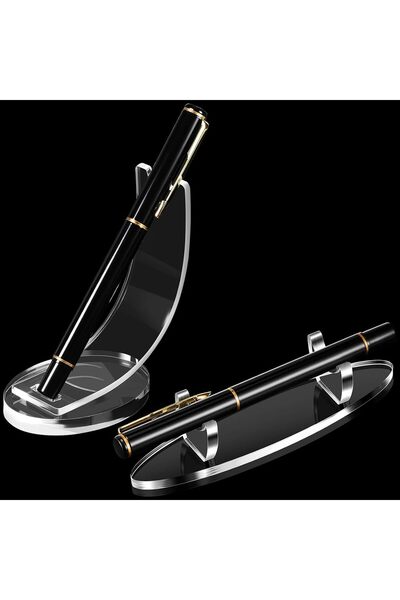 SWIUKPHE 2 Pcs Clear Pen Holder Display Stand, Transparent Rack for Fountain ...
