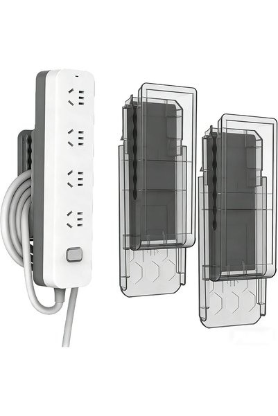 GENERAL 2PCS Power Strip Holder, Self Adhesive Punch-Free Socket Holder, Adhe...