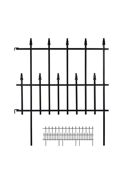 Relaxdays Set de 4 borduri decorative metalice pentru grădină, din fier, pent...