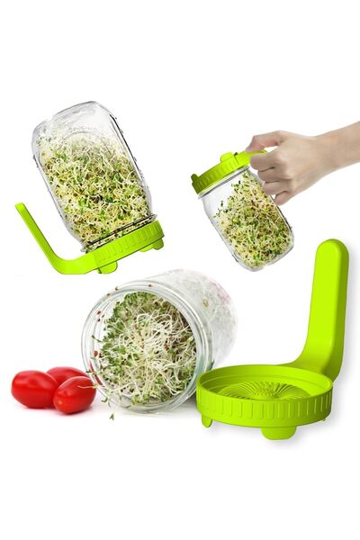 HASTHIP ® Glass Sprout Maker Jar - Sprout Maker with Lid 32OZ Glass - Sprouti...