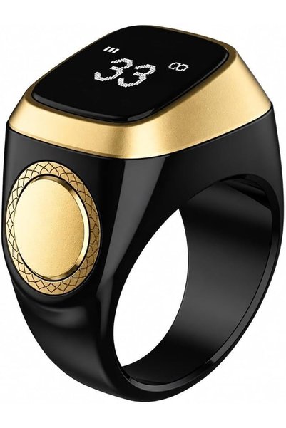 Generic Xikr Smart Tasbih Ring with LED Display Bluetooth 20mm Black