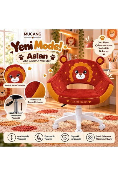 MUCANG ASLAN KIDS OF HEART ÇOCUK ÇALIŞMA KOLTUĞU-NAKIŞ DETAYLI YÜKSEKLİK AYARLI