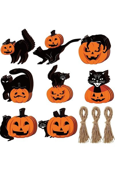 GENERAL JKWINS 24 Pcs Vintage Halloween Ornaments for Tree Decorations Black ...